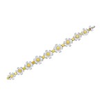 Colored Diamond and Diamond Bracelet