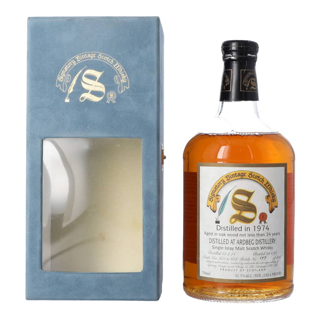 View full screen - View 1 of Lot 5036. Ardbeg Signatory Vintage 24 Year Old 51.3 abv 1974 (1 BT75).
