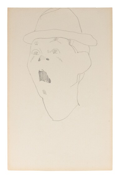 View full screen - View 1 of Lot 237. Tête de clown ébahi, étude pour la peinture de couverture.