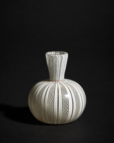 View full screen - View 1 of Lot 333. A Very Rare Small Venetian or Facon de Venise Latticinio Glass Vase, Late 16th Century.