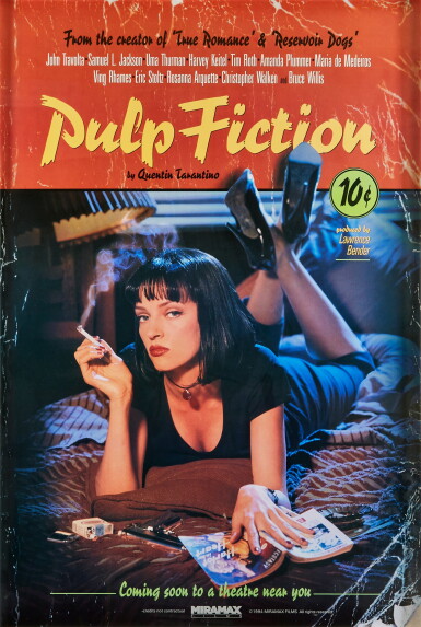 View full screen - View 1 of Lot 178. Photography by Firooz Zahedi, USA, 1994 | Pulp Fiction Poster.