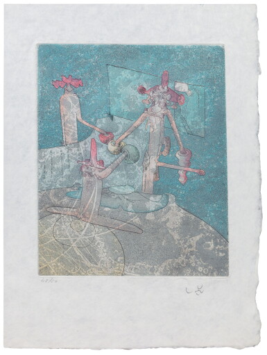 View full screen - View 1 of Lot 233. 2 livres avec eaux-fortes signées : "Sur Matta", ex de tête, et "Wifredo Lam". 1970..