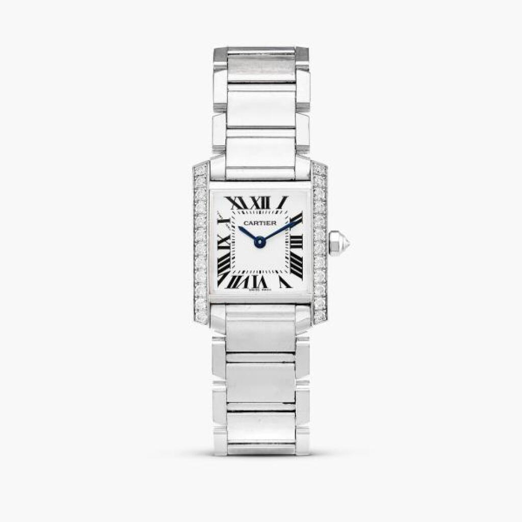 View full screen - View 1 of Lot 8804. Tank Française, Reference 2403 | A white gold and diamond-set wristwatch with bracelet, Circa 2005.