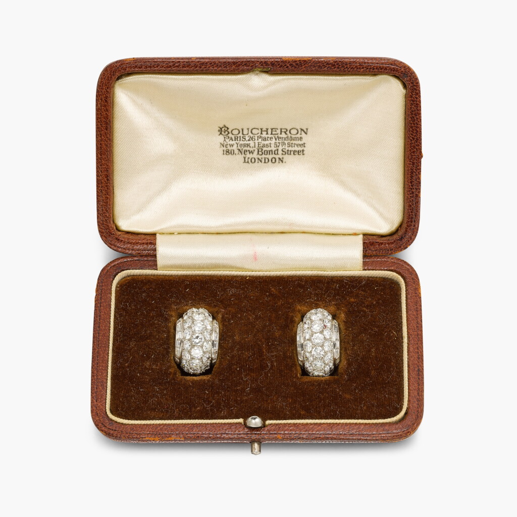View full screen - View 1 of Lot 3. Diamond Earclips.