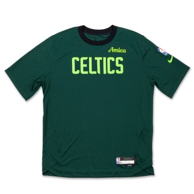 View full screen - View 1 of Lot 171. Drew Peterson Boston Celtics 2024-2025 Game Issued City Edition Warmup Top and Shorts | Probable Wear.