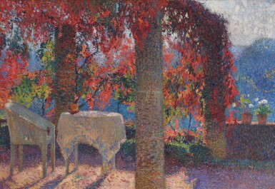 View full screen - View 1 of Lot 176. La Pergola de la cuisine à Marquayrol, un matin d'automne.