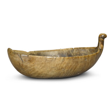 View full screen - View 1 of Lot 61. A carved birch vessel, 18th century, possibly Norway.