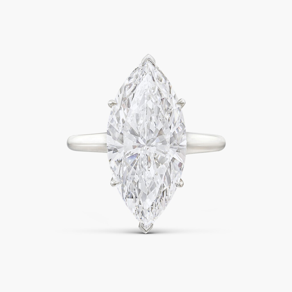 View full screen - View 1 of Lot 1795. Diamond Ring | 7.18克拉 欖尖形 D色 鑽石 戒指.