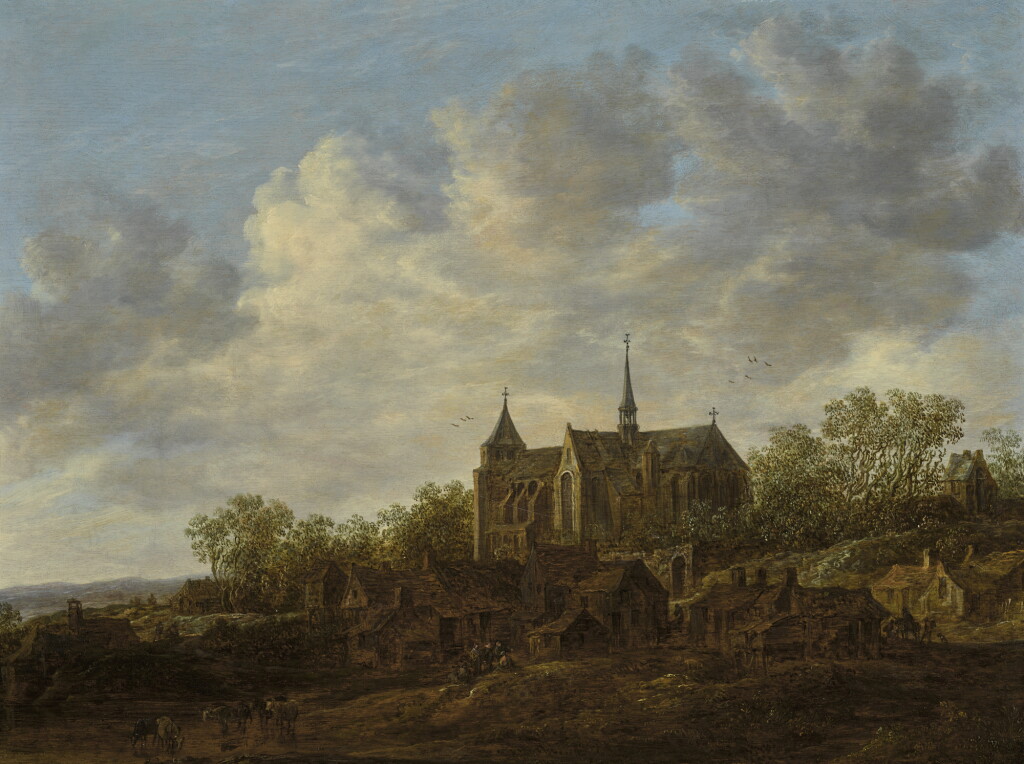 View full screen - View 1 of Lot 35. JAN JOSEFSZ. VAN GOYEN | View of a village with a large Gothic church.