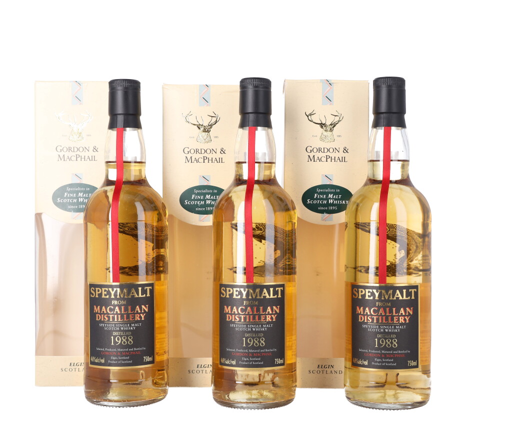 View full screen - View 1 of Lot 5196. Macallan Gordon & MacPhail Speymalt 18 Year Old 46.0 abv 1988 (3 BT75).