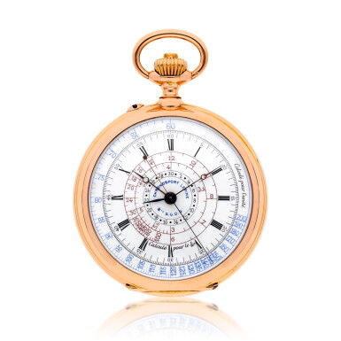 View full screen - View 1 of Lot 216. A gold open-faced keyless lever chronograph watch chronosport, circa 1910, No.30572 movement No. 3245.