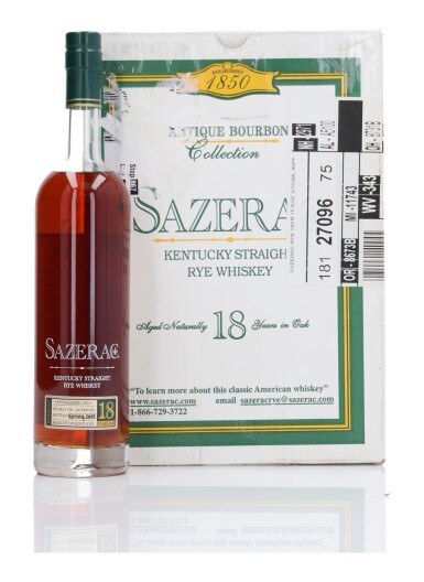 View full screen - View 1 of Lot 193. Sazerac Rye 18 Year Old 2015 Release 90 Proof 1985 (3 Bottles 75cl).