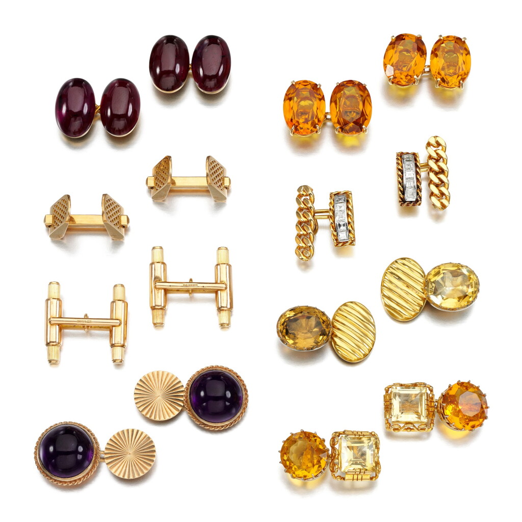 View full screen - View 1 of Lot 220. Eight pairs of cufflinks.