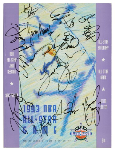 View full screen - View 1 of Lot 25. 1993 NBA All-Star Game Multi-Signed Program.