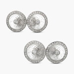 Elegant Pair of Belle Epoque Rock Crystal and Diamond Cufflinks