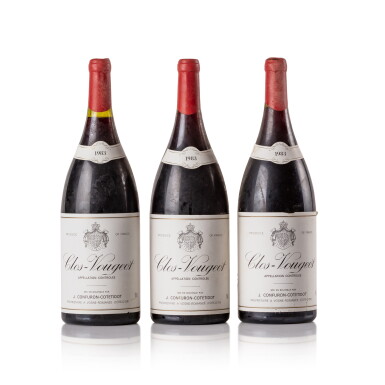 View full screen - View 1 of Lot 567. Clos de Vougeot 1983 J. Confuron-Cotetidot (3 MAG).