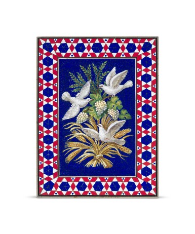 View full screen - View 1 of Lot 115. A rectangular micromosaic plaque, Rome, second half of the 19th century, .