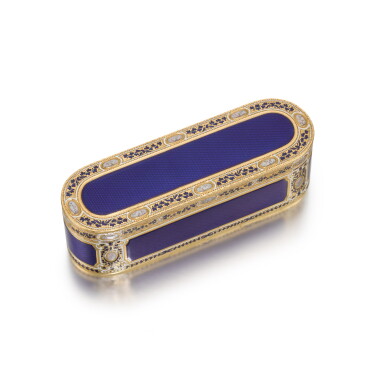 View full screen - View 1 of Lot 59. A gold and enamel snuff box, German, circa 1790.