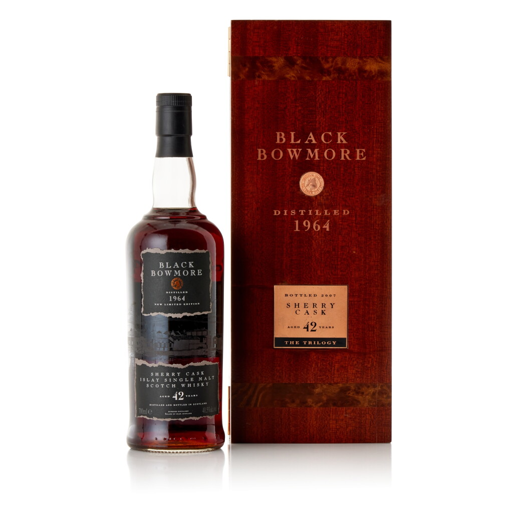 View full screen - View 1 of Lot 6556. Bowmore Trilogy 42 Year Old - Black Bowmore 40.5 abv 1964 (1 BT70).