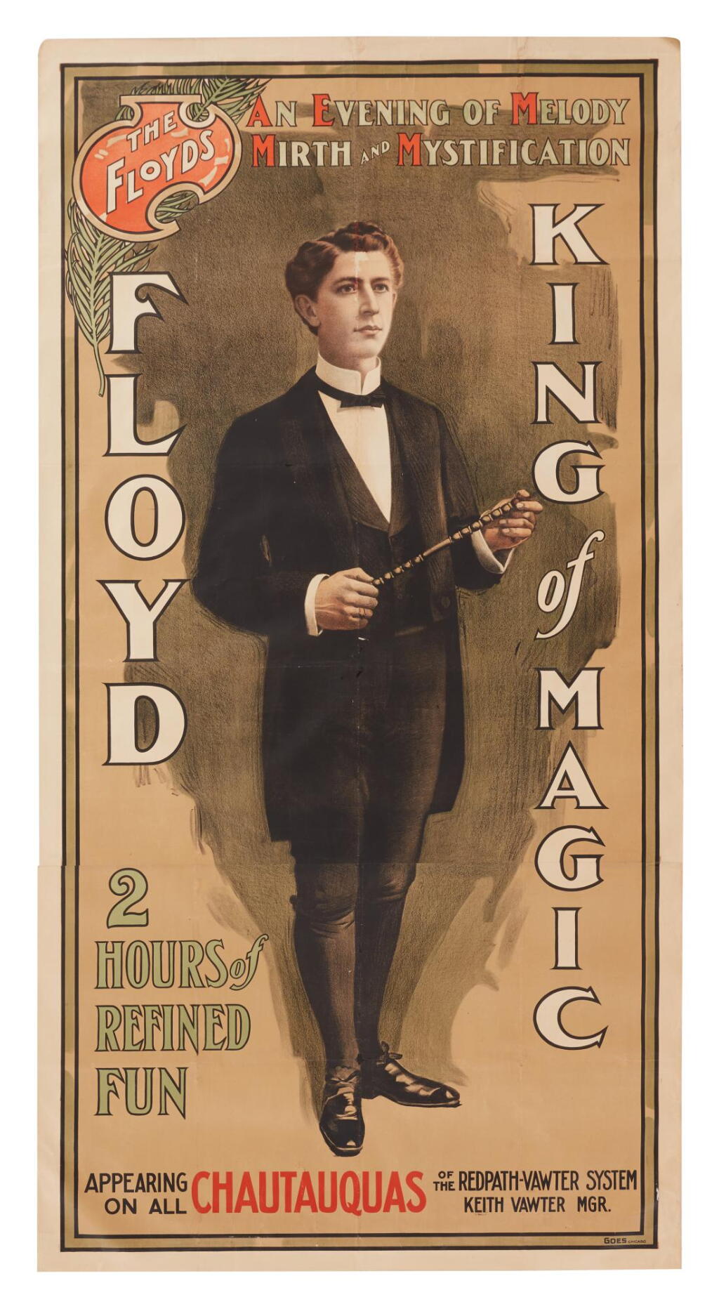 View full screen - View 1 of Lot 244. Floyd, Walter Edwin, & Mary Robinson ("Mohala") Floyd | A fine matched pair of posters for the principals of a second-sight act.