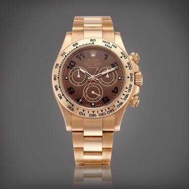 View full screen - View 1 of Lot 2110. Cosmograph Daytona, Reference 116505 A Everose gold chronograph wristwatch with bracelet, Circa 2015 | 勞力士 | Cosmograph Daytona 型號116505 | 永恆玫瑰金計時鏈帶腕錶,約2015年製.