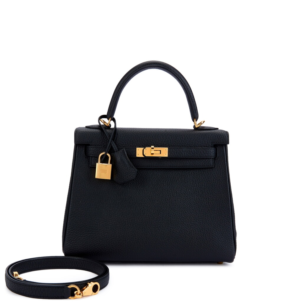 View full screen - View 1 of Lot 6200. Black Togo Kelly 25 Retourné Gold Hardware, 2020.