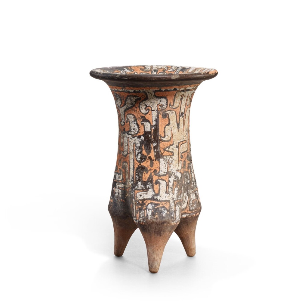 View full screen - View 1 of Lot 601. A painted black pottery tripod jar, Xiajiadan lower culture, early 2nd millennium B.C. | 夏家店下層文化 彩陶鬲.