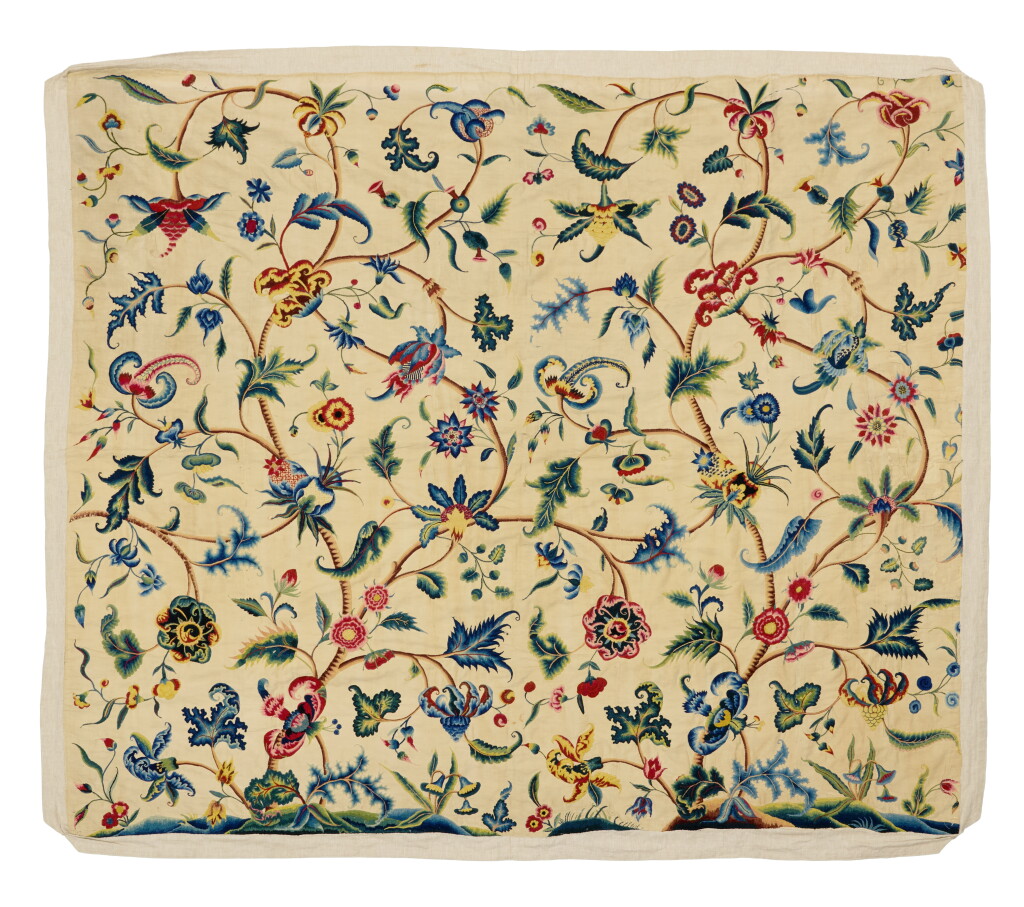 View full screen - View 1 of Lot 658. A Queen Anne Crewelwork Bed Hanging, Early 18th Century.