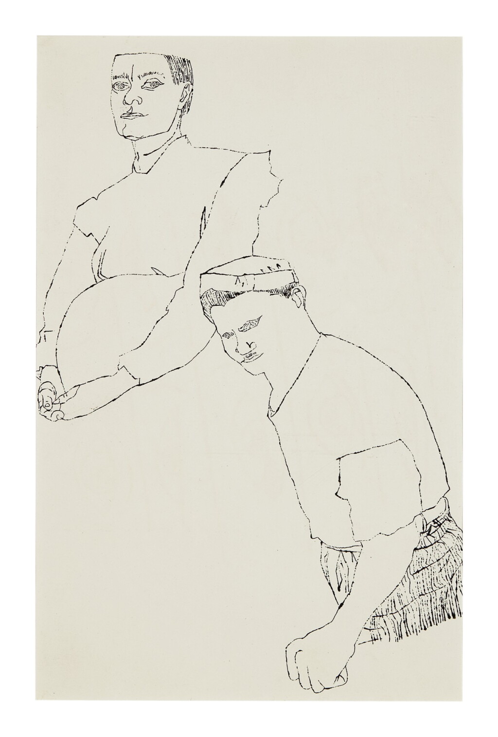 View full screen - View 1 of Lot 155. ANDY WARHOL | UNTITLED (FEMALE AND MALE UPPER TORSOS).