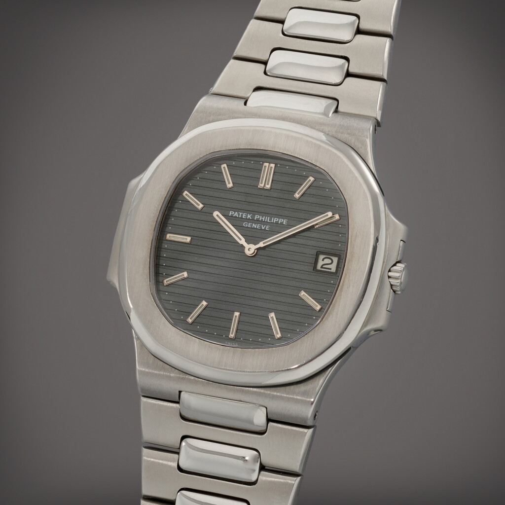 View full screen - View 1 of Lot 210. Nautilus 'Jumbo', Reference 3700/1A | A stainless steel wristwatch with date and bracelet | Made in 1981.