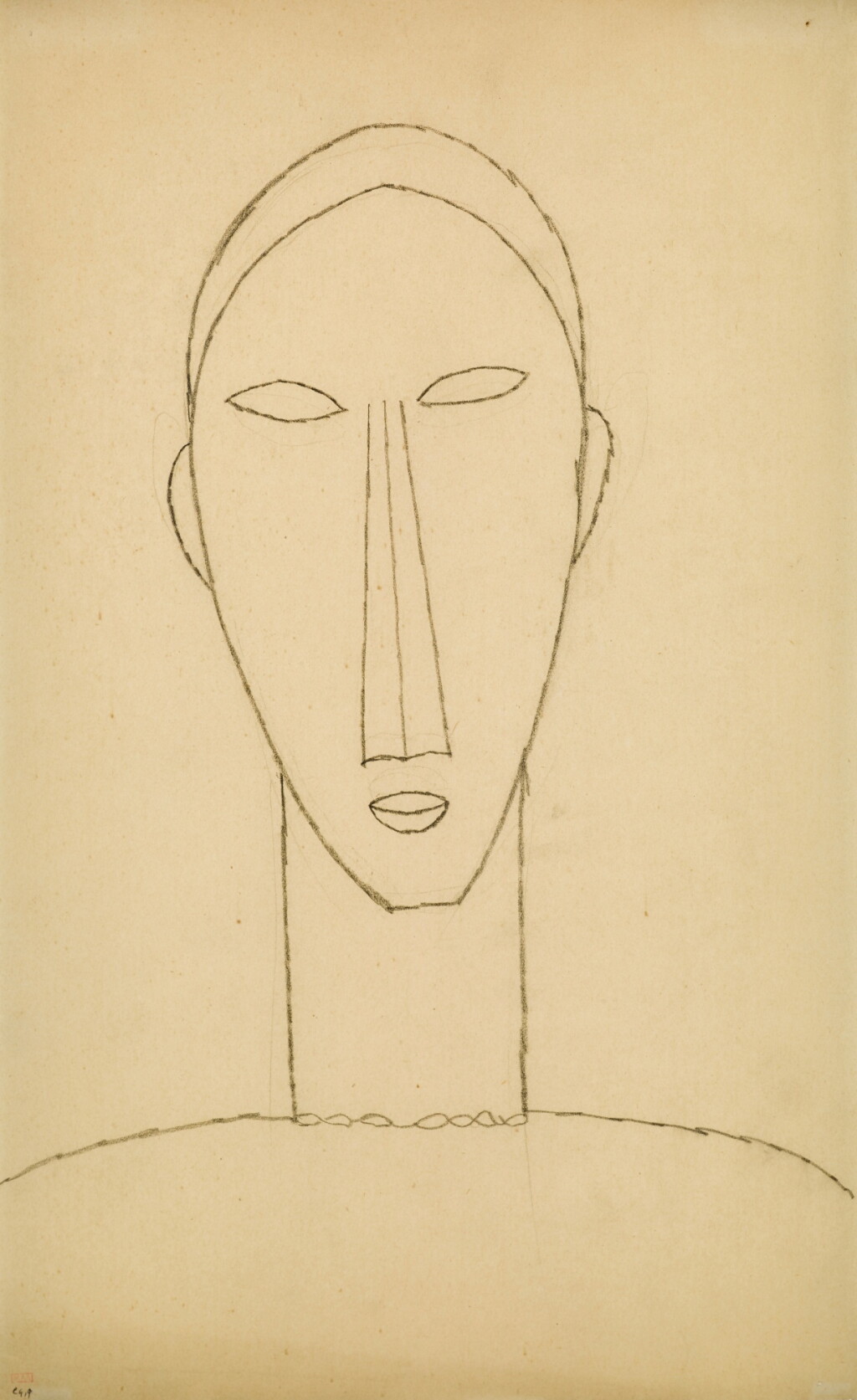 View full screen - View 1 of Lot 251. Tête de face avec collier.