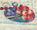 Figues et pommes sur un plateau