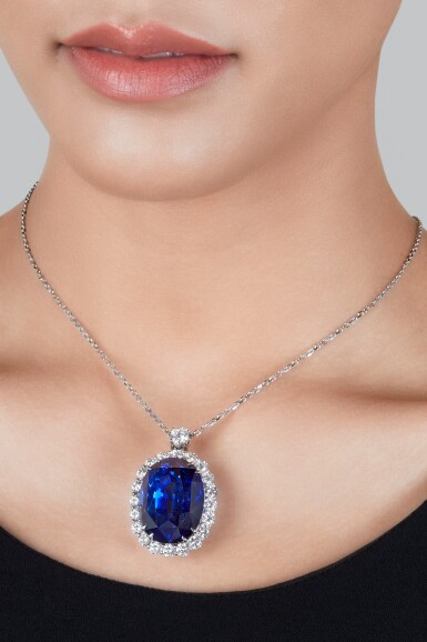 Diamond and sapphire pendants clearance