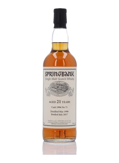 View full screen - View 1 of Lot 265. Springbank Private Cask 21 Year Old #71 51.0 abv 1996 (1 Bottle 70cl).