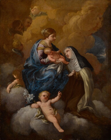 View full screen - View 1 of Lot 387. The Madonna and Child with Saint Catherine of Siena.
