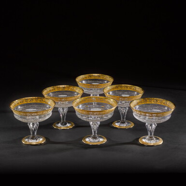 View full screen - View 1 of Lot 70. Six Saint Louis 'Thistle' pattern pedestal bowls, modern.