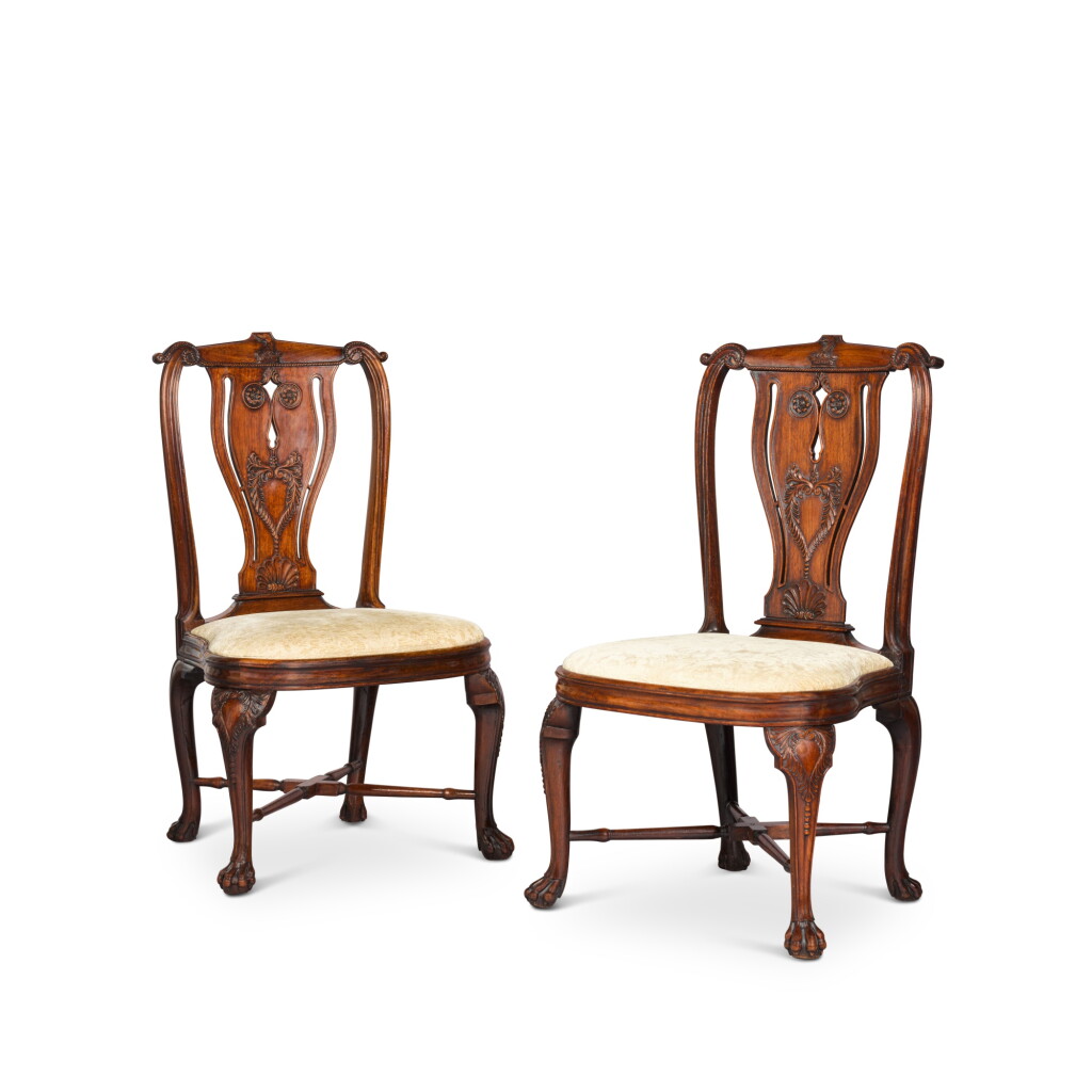 View full screen - View 1 of Lot 32. A pair of Anglo-Indian Indian rosewood side chairs, circa 1765-70.