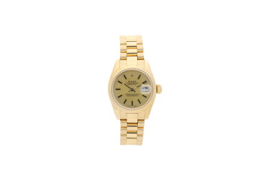 View full screen - View 1 of Lot 460. ROLEX | REFERENCE 179178 DATEJUST A YELLOW GOLD AUTOMATIC WRISTWATCH WITH DATE AND BRACELET, CIRCA 2002.