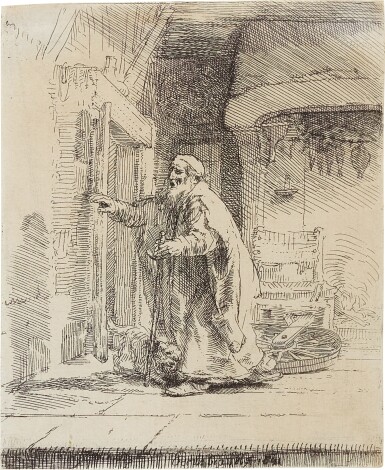 View full screen - View 1 of Lot 543. The Blindness of Tobit: The Larger Plate (B., Holl. 42; New Holl. 265).