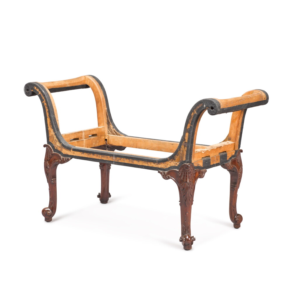 View full screen - View 1 of Lot 137. An early George III mahogany and beech window seat, circa 1760.