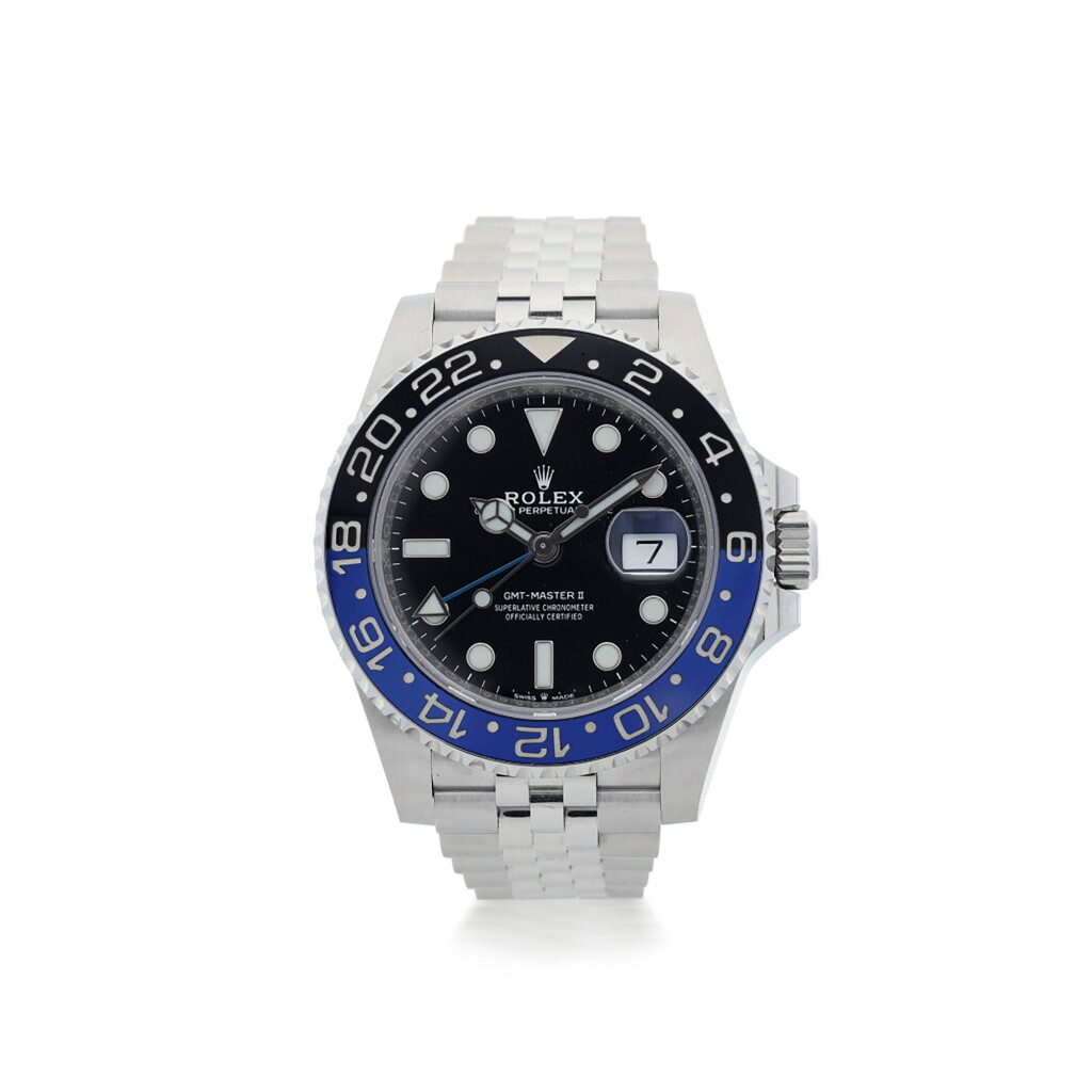 View full screen - View 1 of Lot 1051. ROLEX | REFERENCE 126710 GMT-MASTER II 'BATGIRL' A STAINLESS STEEL AUTOMATIC DUAL TIME WRISTWATCH WITH DATE AND BRACELET, CIRCA 2019 .