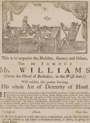 View full screen - View 1 of Lot 620. Mr. Williams | The conjurer from Barbados .