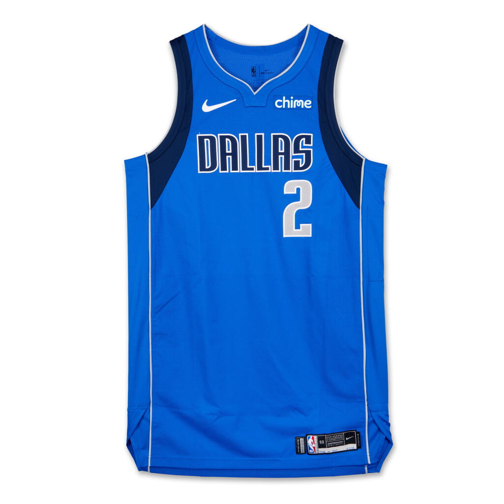 View full screen - View 1 of Lot 4. Dereck Lively II Dallas Mavericks 2023-2024 Game Worn Icon Edition Jersey | Double-Double .