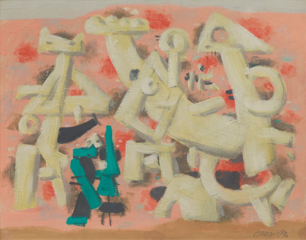 View full screen - View 1 of Lot 38. Heitere Bewegung auf Rosa (Cheerful Movement on Pink) .