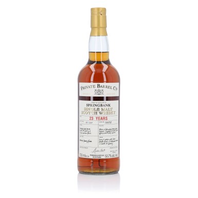 View full screen - View 1 of Lot 471. Springbank Private Barrel Co. 23 Year Old Cask #100118 50.7 abv NV (1 Bottle 75cl).