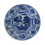 A blue and white 'Kraak' 'birds and flowers' dish, Ming dynasty, Wanli period | 明萬曆 克拉克瓷青花花鳥紋盤