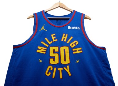 View full screen - View 1 of Lot 3. Aaron Gordon Denver Nuggets 2023-2024 Kia NBA Tip-Off Game Worn Statement Edition Jersey.