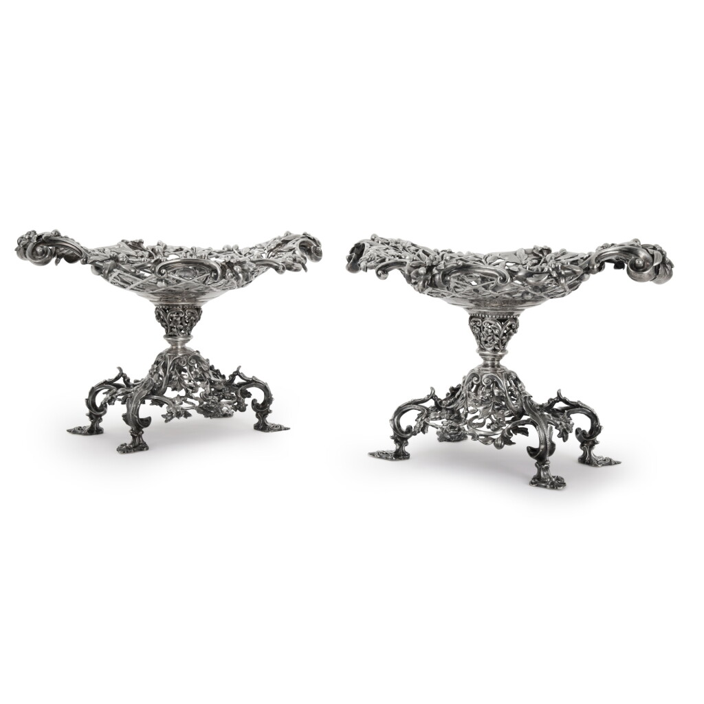 View full screen - View 1 of Lot 223. A Pair of Victorian Silver Tazze, Garrard, London, 1860.