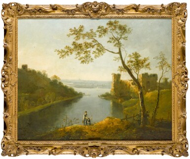 View full screen - View 1 of Lot 64. River landscape with a ruined castle .