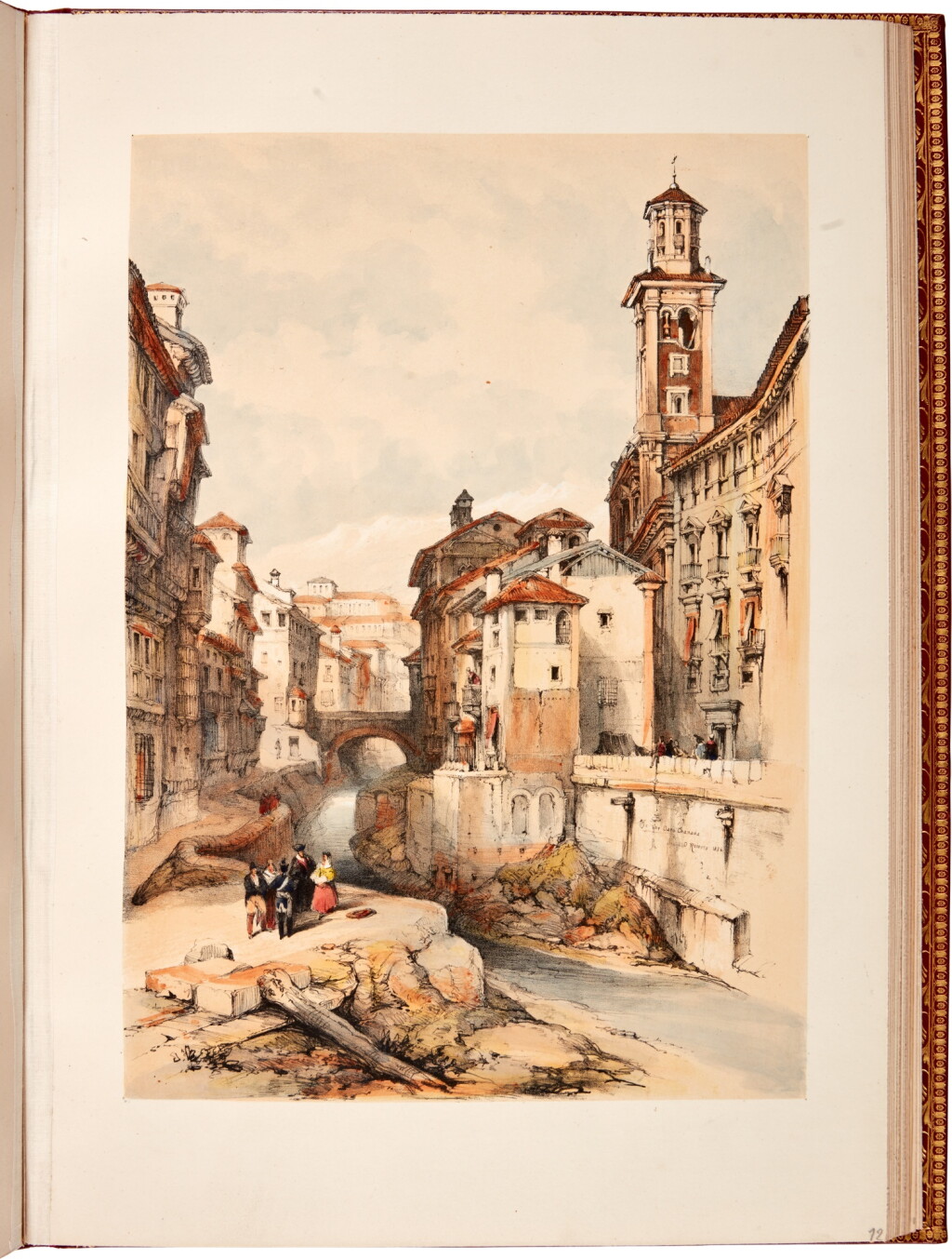 View full screen - View 1 of Lot 70. David Roberts | Picturesque sketches in Spain. London, 1832-1833, in a fine Spanish binding by Hijos de V. Arias.